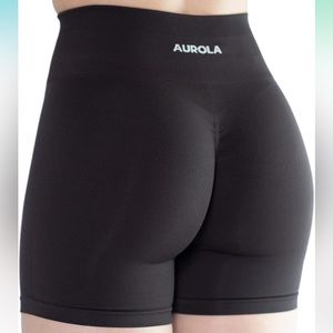 AUROLA Intensify Workout Shorts for Women Seamless Scrunch Short - Seal Brown